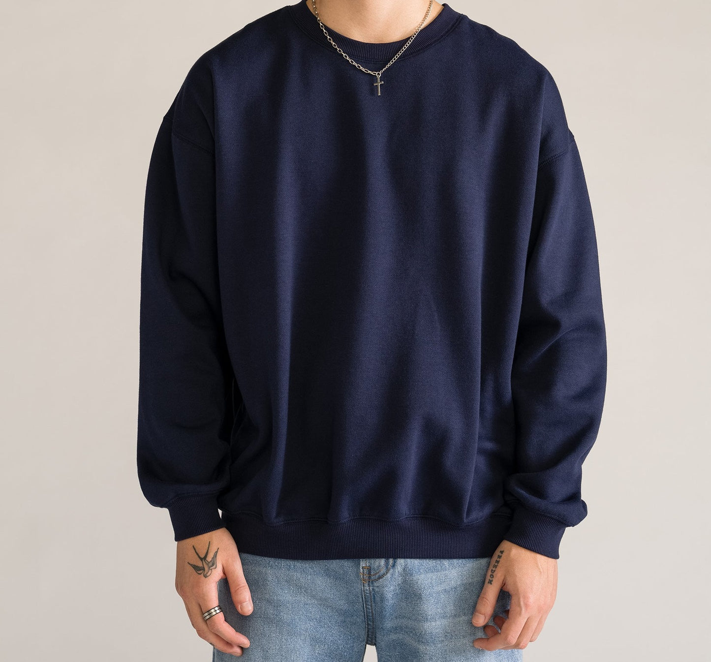 Plasma Premium Crew Neck, Azul Obscuro